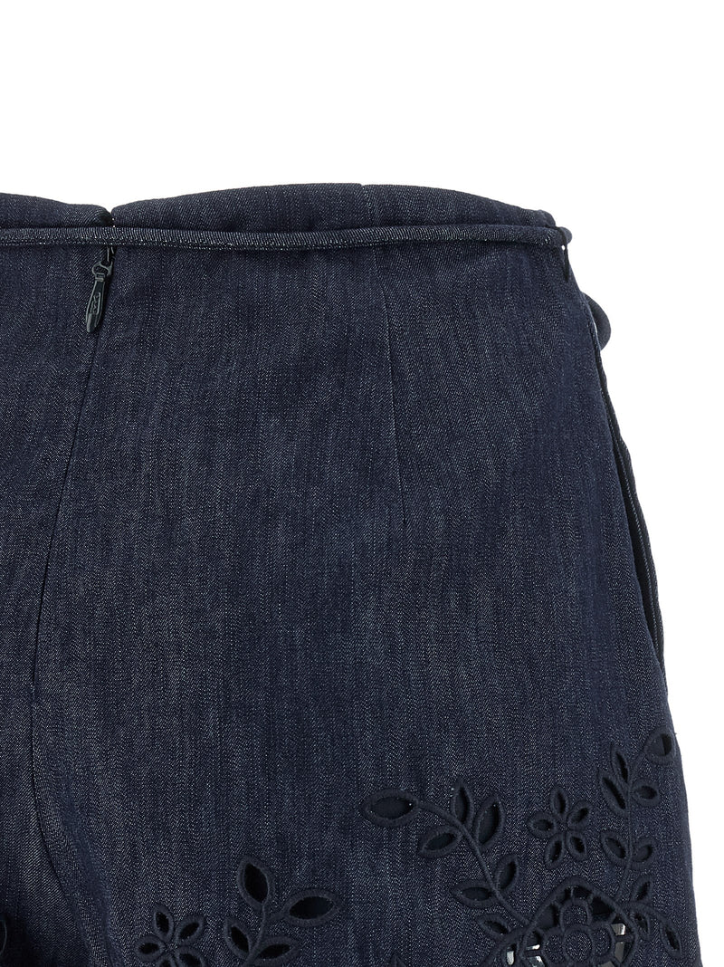 Zimmermann Mahon Blue Cotton Bermuda Shorts for Women