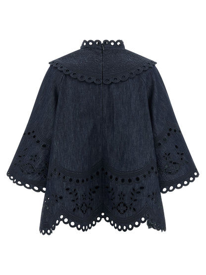 Zimmermann Blue Cotton Blouse