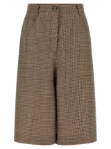 Shorts Bermudas Brunello Cucinelli marron en laine vierge
