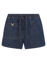 Shorts Valentino Garavani en coton bleu