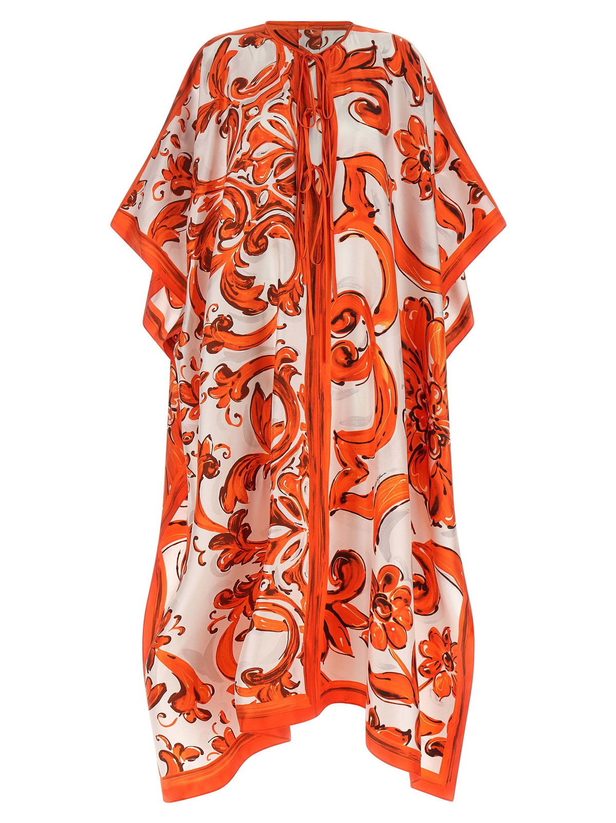 Robe longue en soie orange Dolce & Gabbana