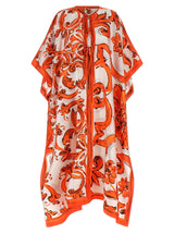 Robe longue en soie orange Dolce & Gabbana