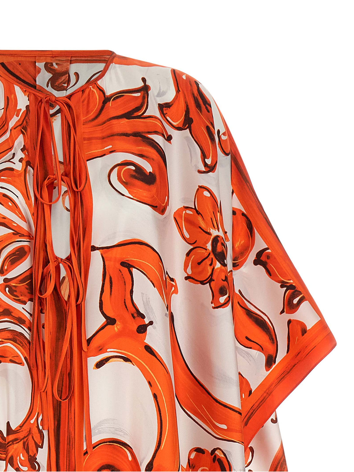 Robe longue en soie orange Dolce & Gabbana
