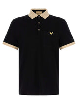 Valentino Garavani Bicolor Cotton Polo Shirt