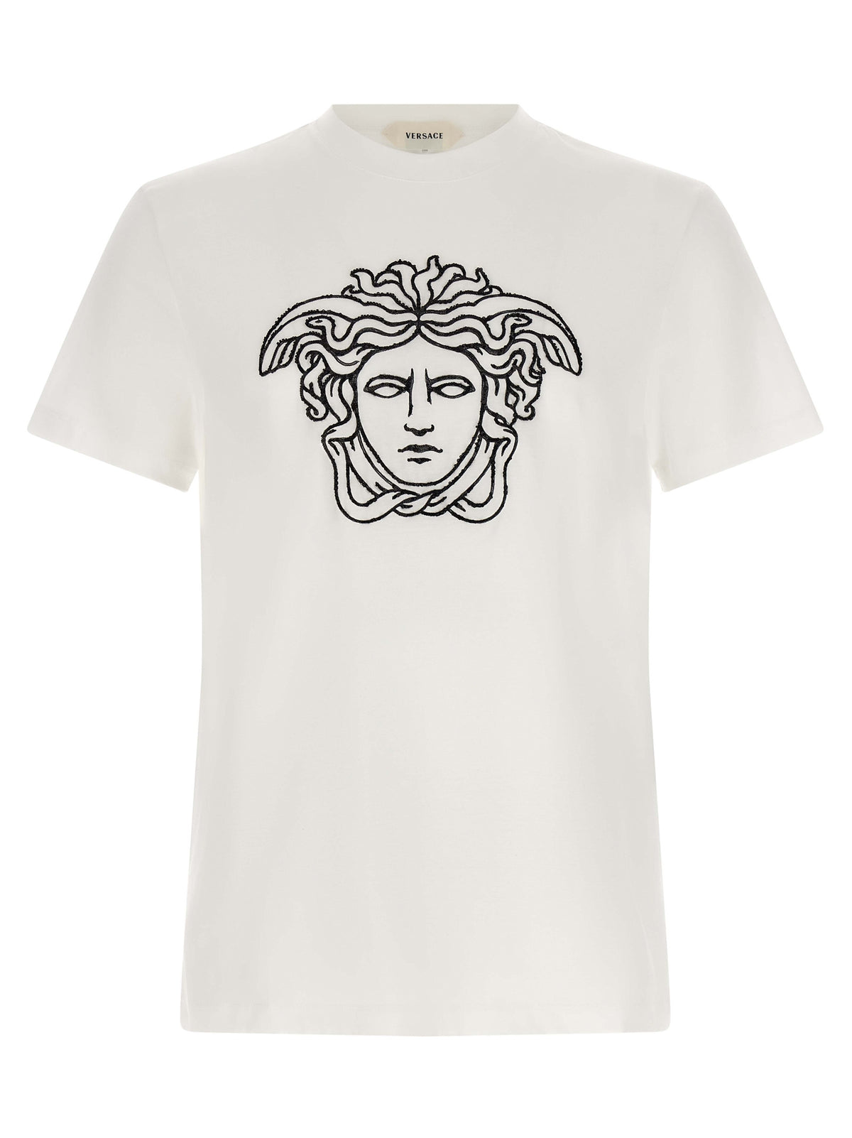 T-shirt bicolore en coton Versace