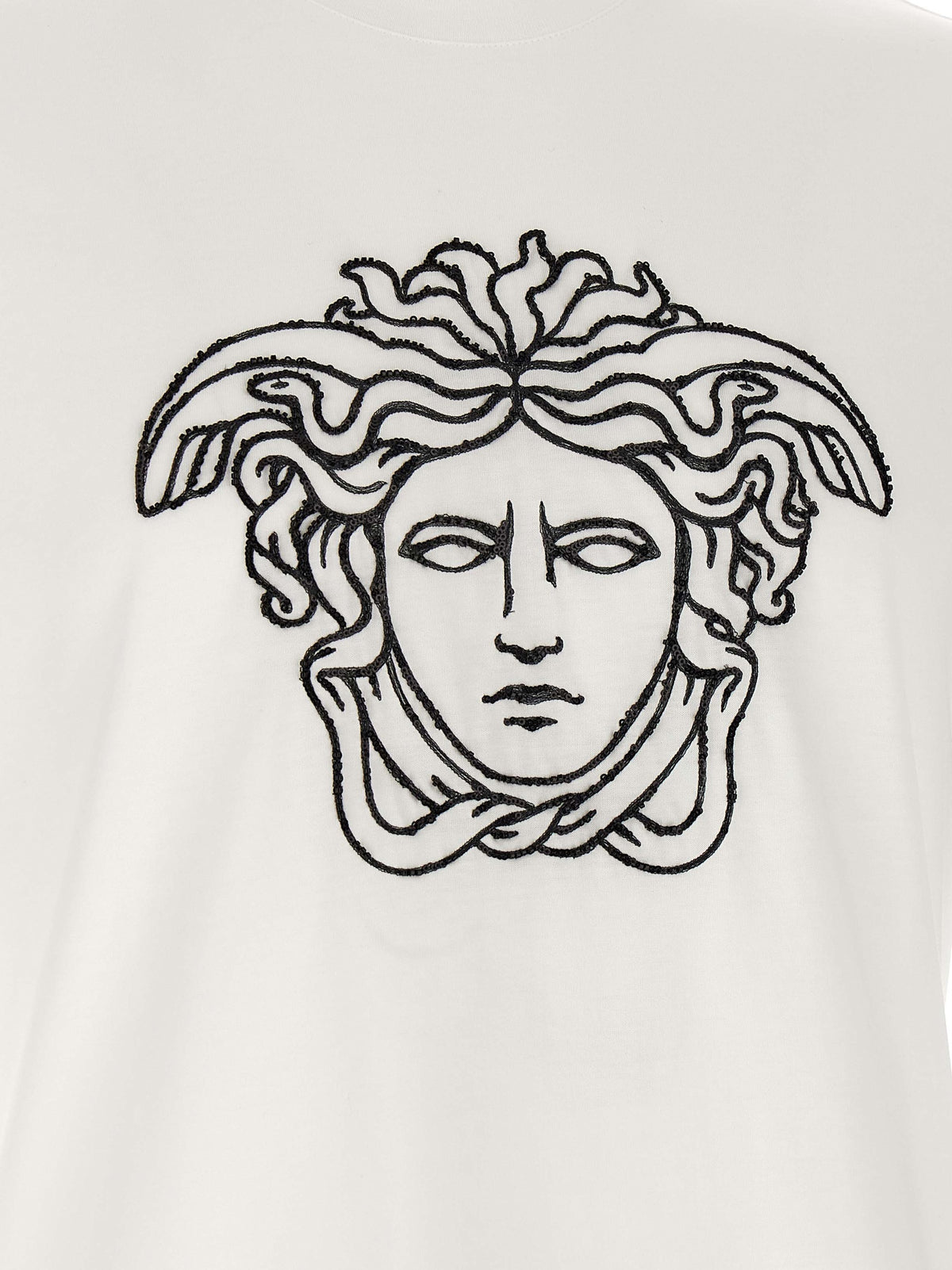 T-shirt bicolore en coton Versace