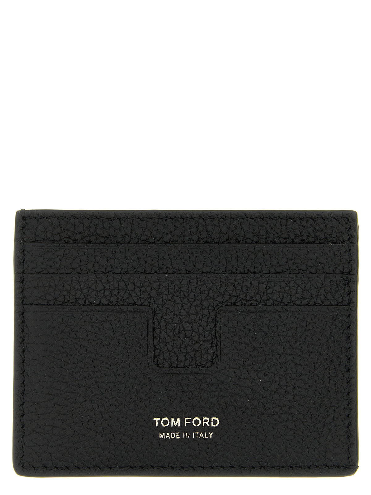 Porte-cartes Tom Ford en cuir de veau noir