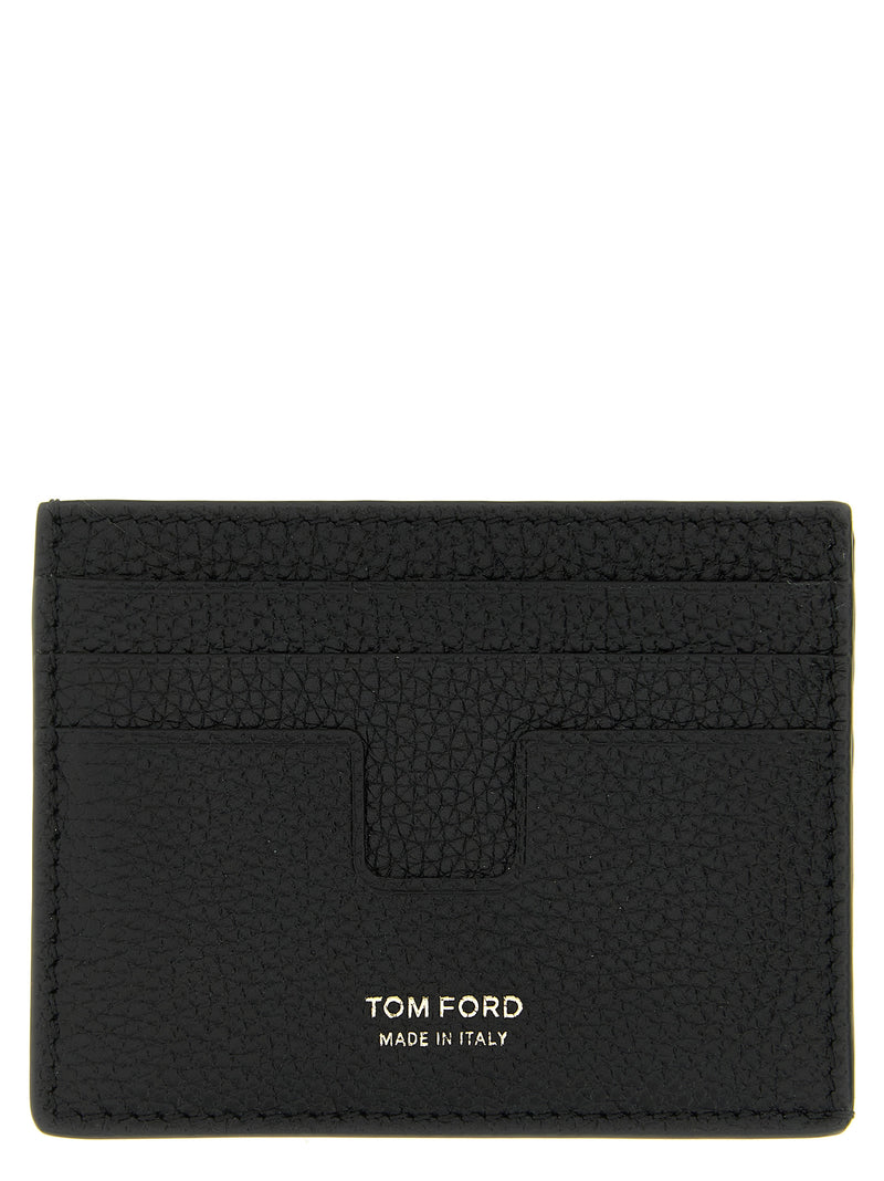Porte-cartes Tom Ford en cuir de veau noir