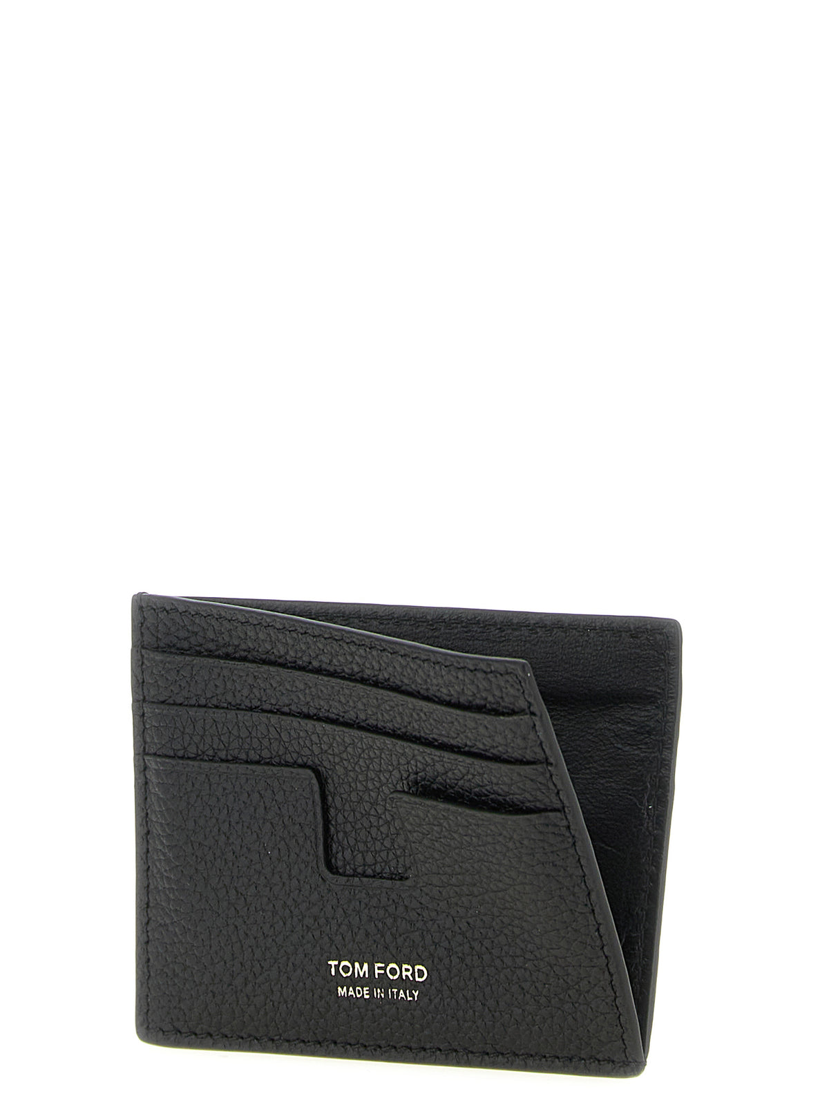 Porte-cartes Tom Ford en cuir de veau noir