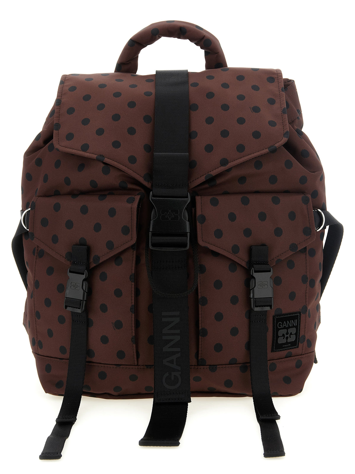 Ganni Brown Recycled Polyamide Backpack