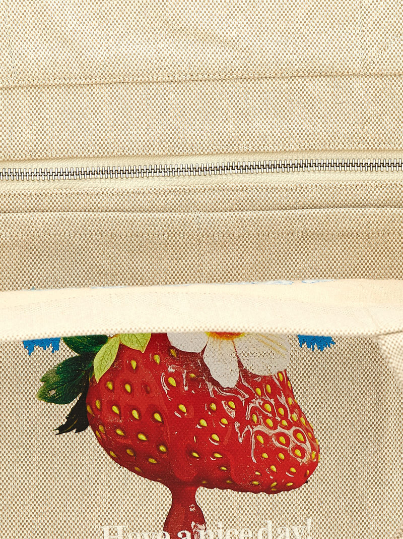 Ganni Beige Recycled Cotton Tote Bag - Stylish & Sustainable