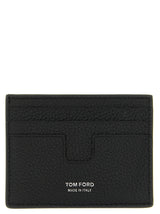 Porte-cartes Tom Ford en cuir de veau noir