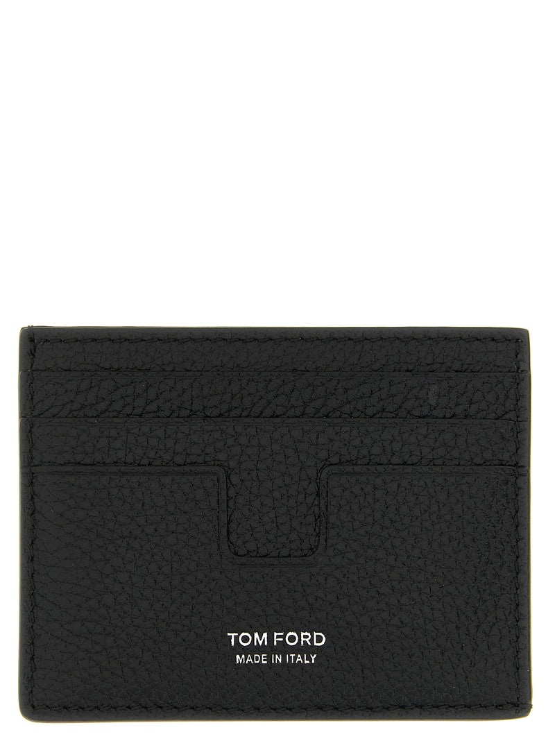 Porte-cartes Tom Ford en cuir de veau noir