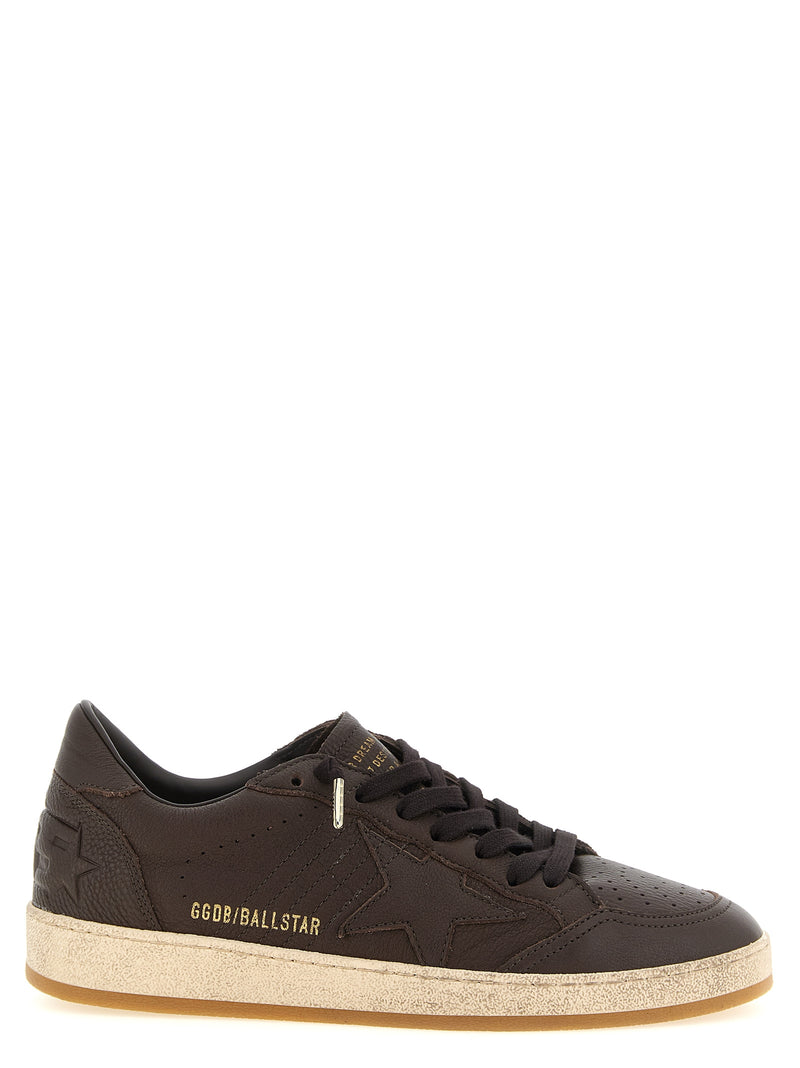 Golden Goose Ball Star Brown Cowhide Low Top Sneakers