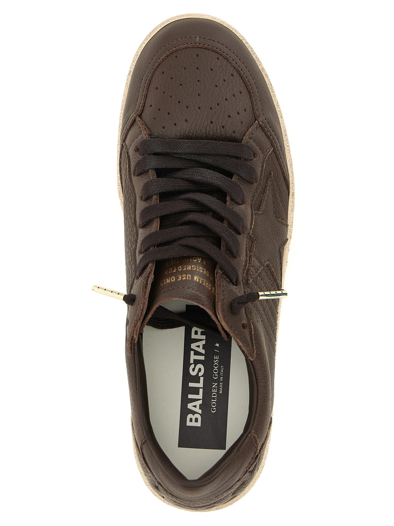 Golden Goose Ball Star Brown Cowhide Low Top Sneakers