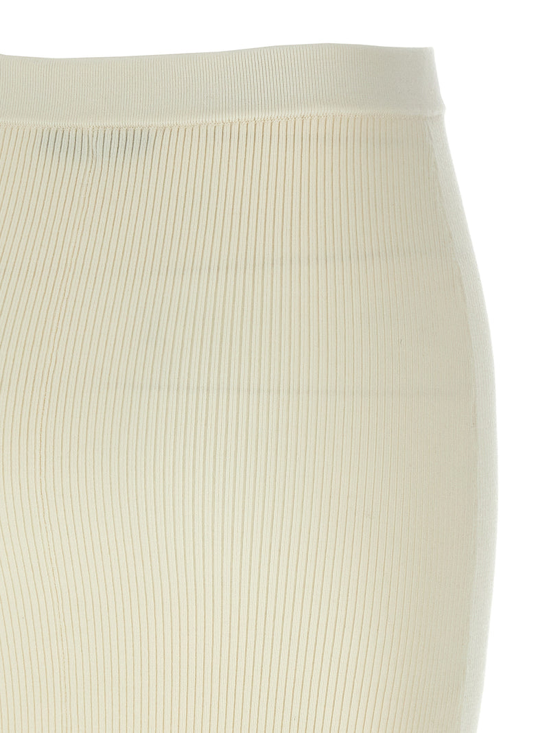 Alessandra Rich White Wool Midi Skirt