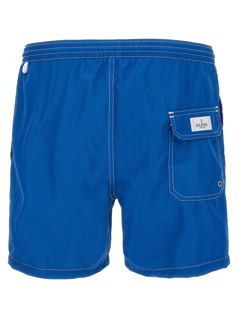 Short de bain Barba Napoli en polyester bleu