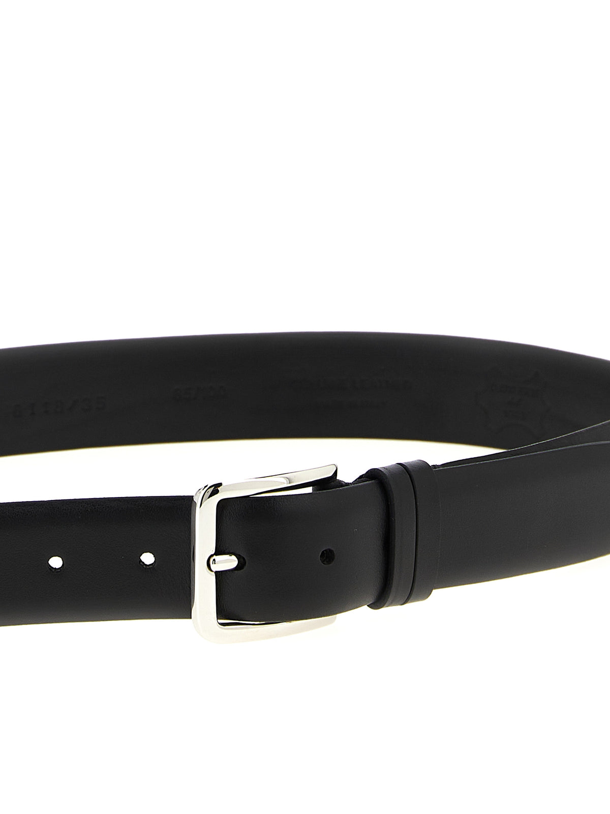 ZERBINI CLAUDIO Black Leather Regular Belt