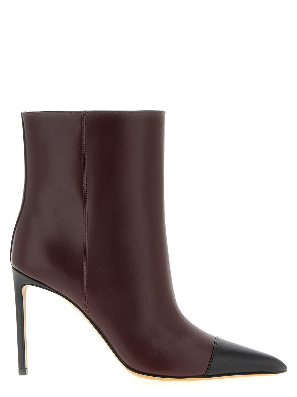 Bottines Francesco Russo en cuir de chèvre bordeaux