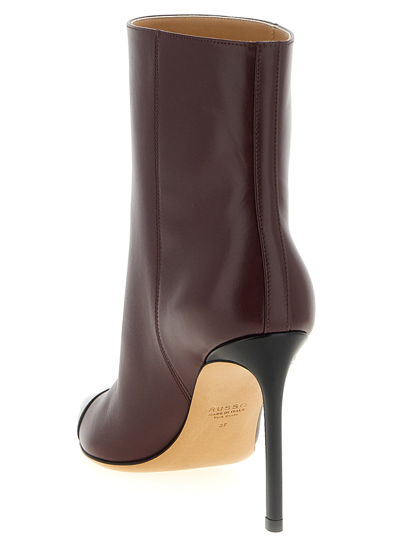 Francesco Russo Bordeaux Goatskin Ankle Boots