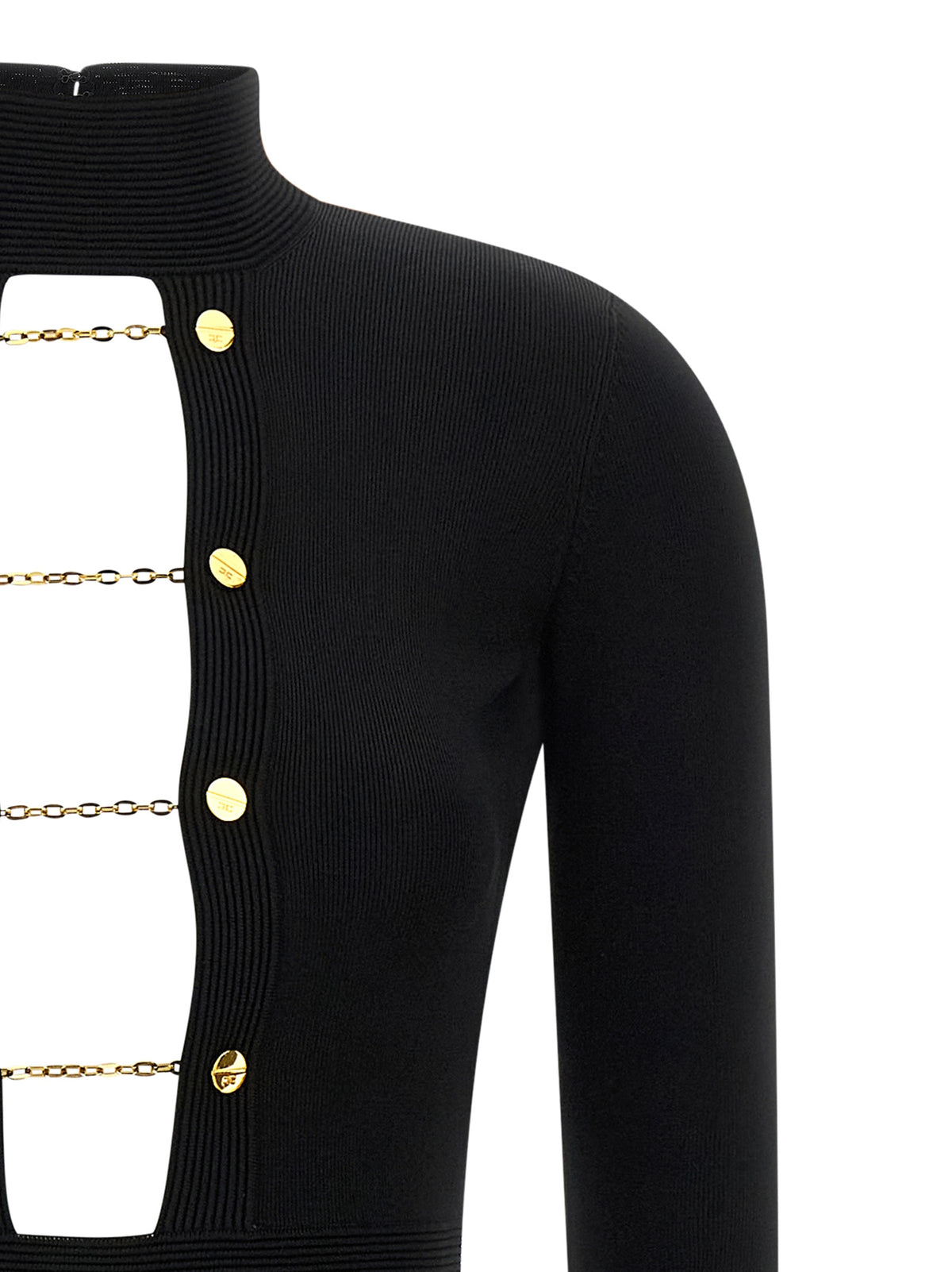 Elisabetta Franchi Black Viscose Long Dress