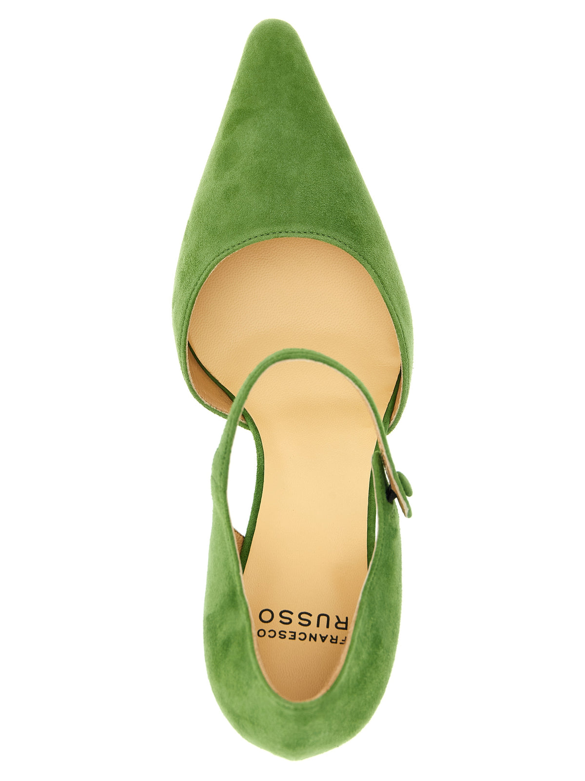 Francesco Russo Bicolor Goatskin Mid Heel Pumps - Green