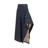 Jupe longue en coton noir Burberry