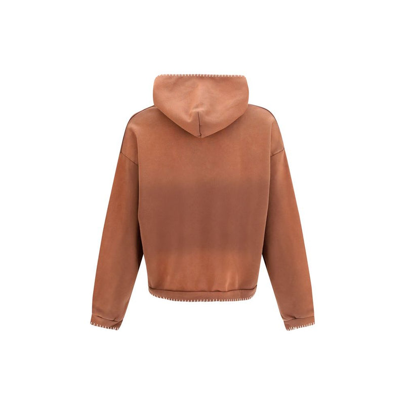 FOUND Brown Cotton Sweatshirt with Stitch Details