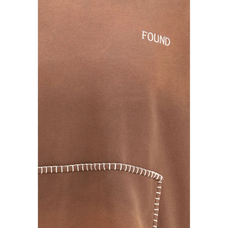 FOUND Brown Cotton Sweatshirt with Stitch Details