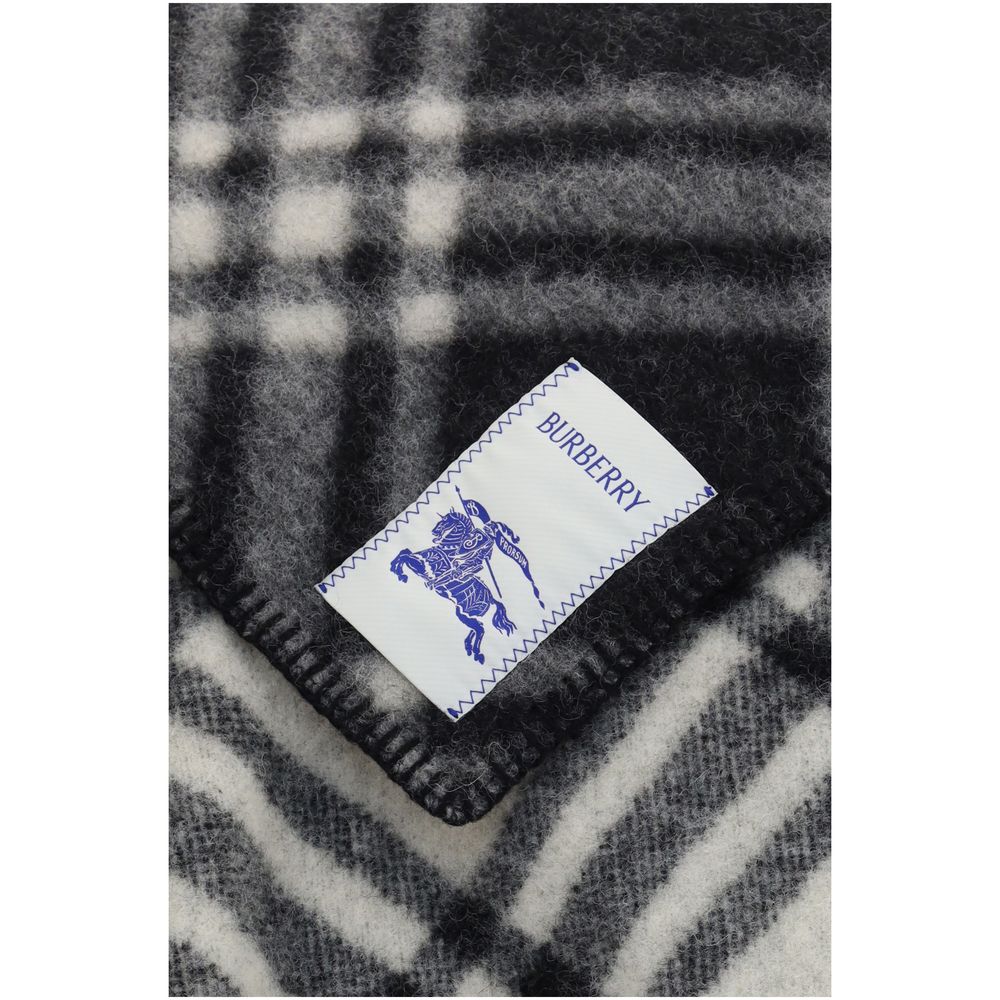 Écharpe Burberry Oves Aries en laine grise