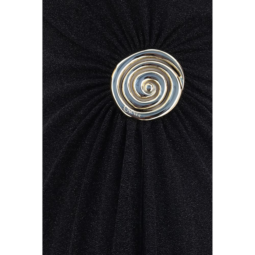 Robe de cocktail Oséree noire en polyamide