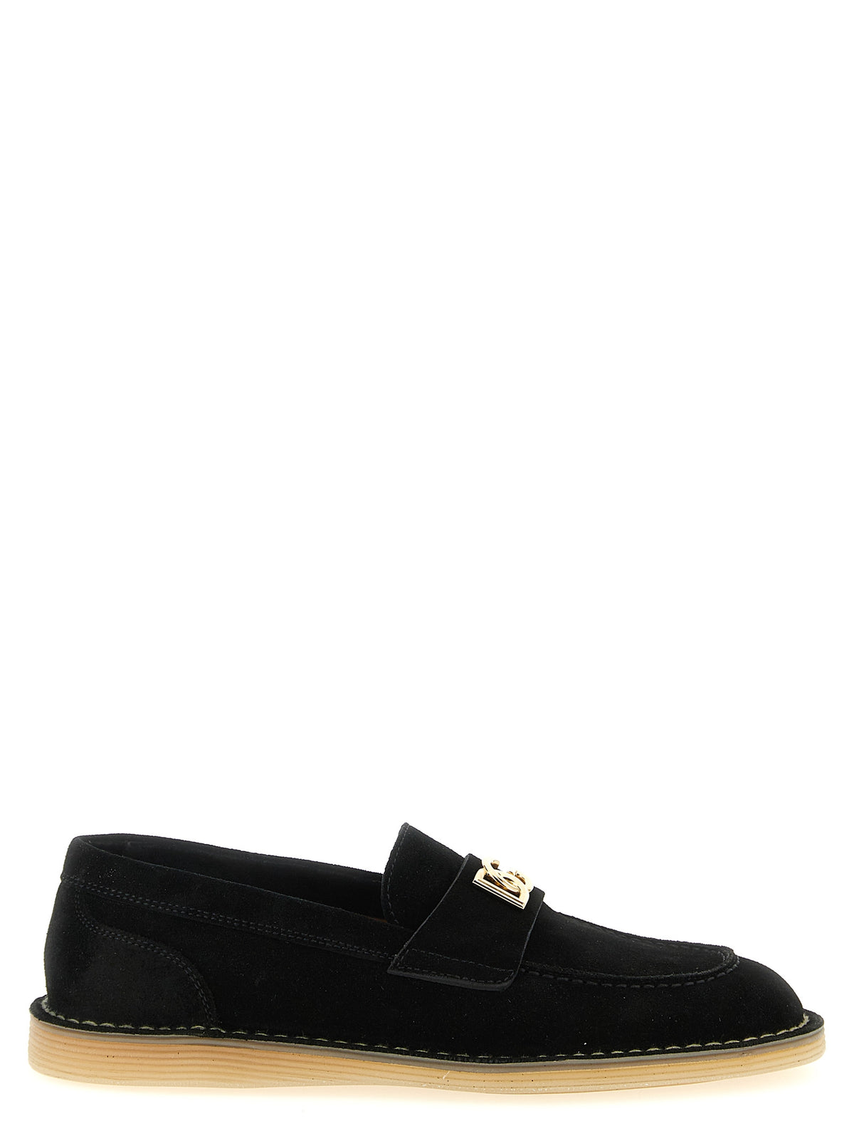 Dolce & Gabbana Black Calfskin Slip-On Loafers for Women