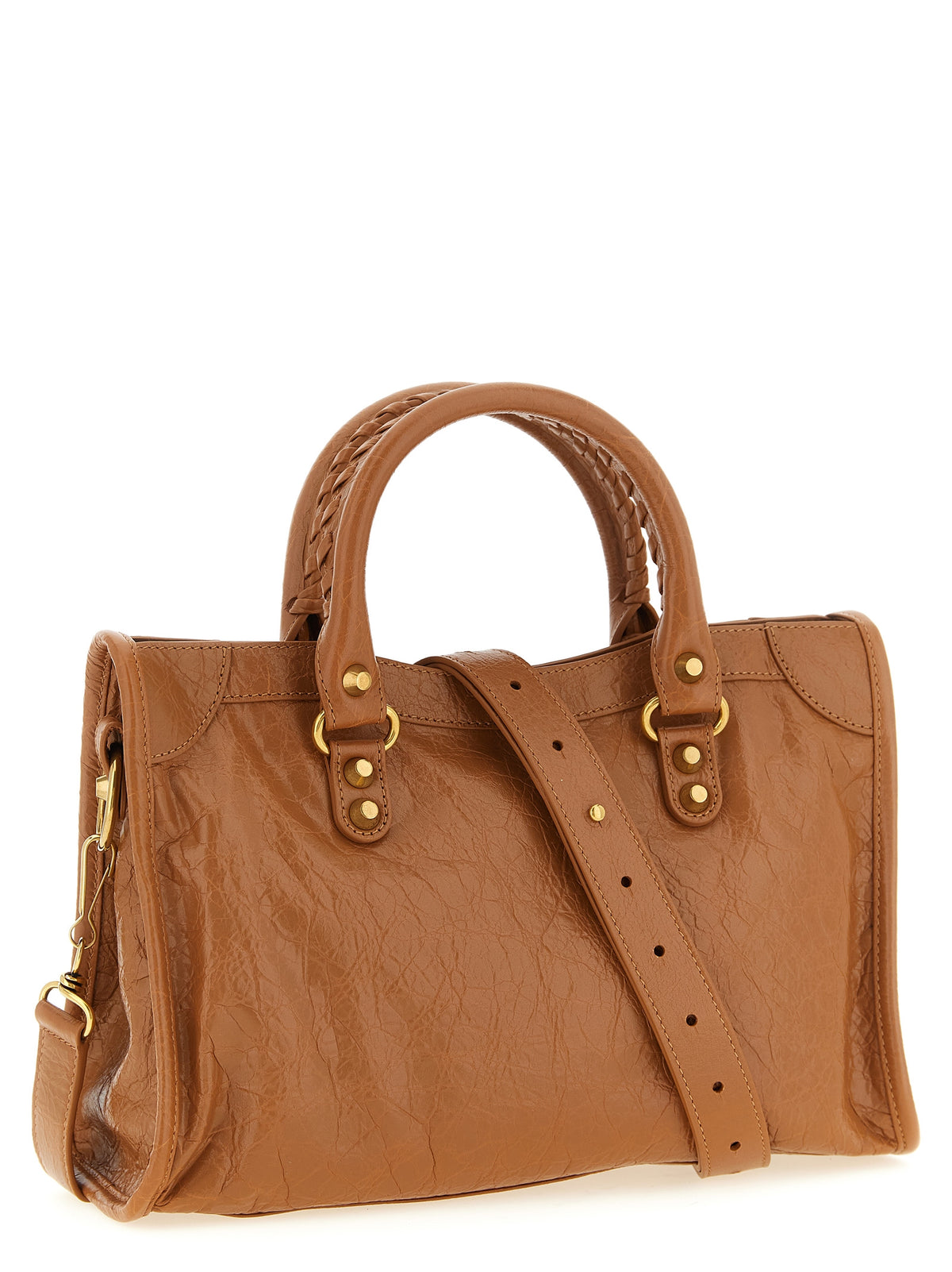 Sac à main Balenciaga en cuir d'agneau marron