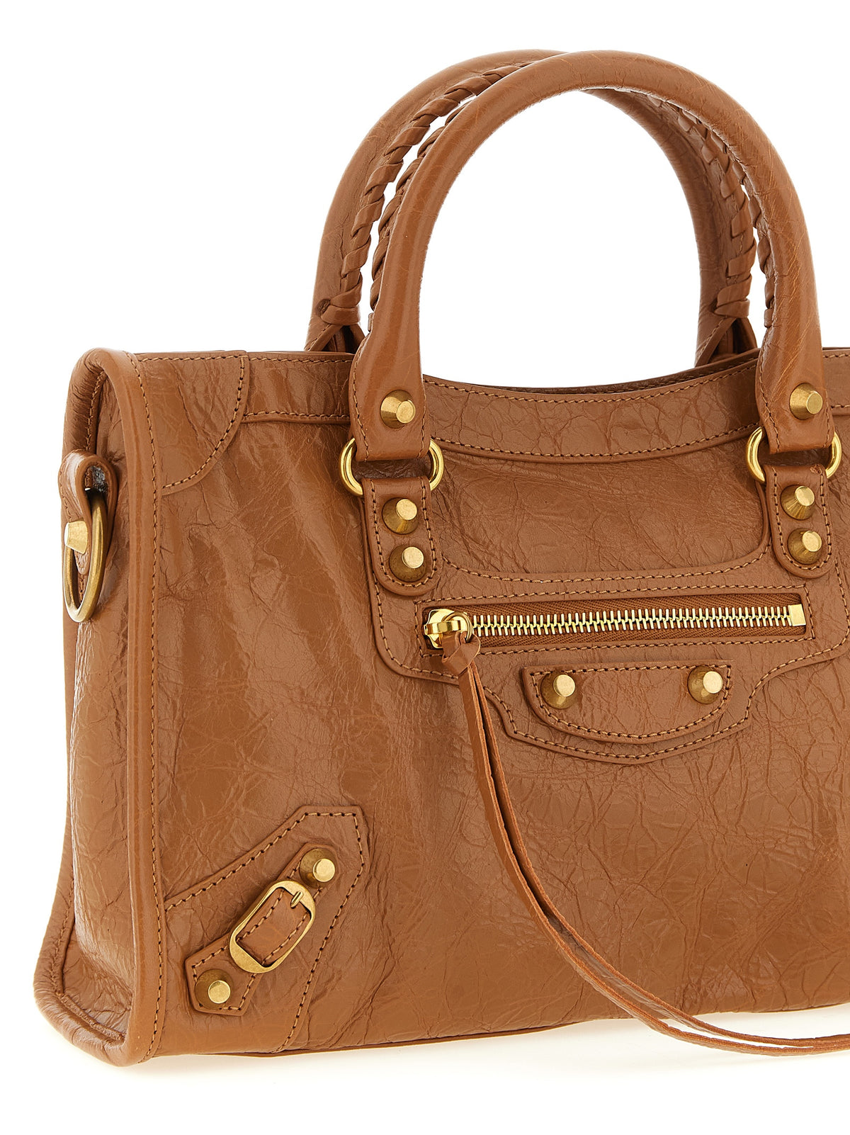 Sac à main Balenciaga en cuir d'agneau marron