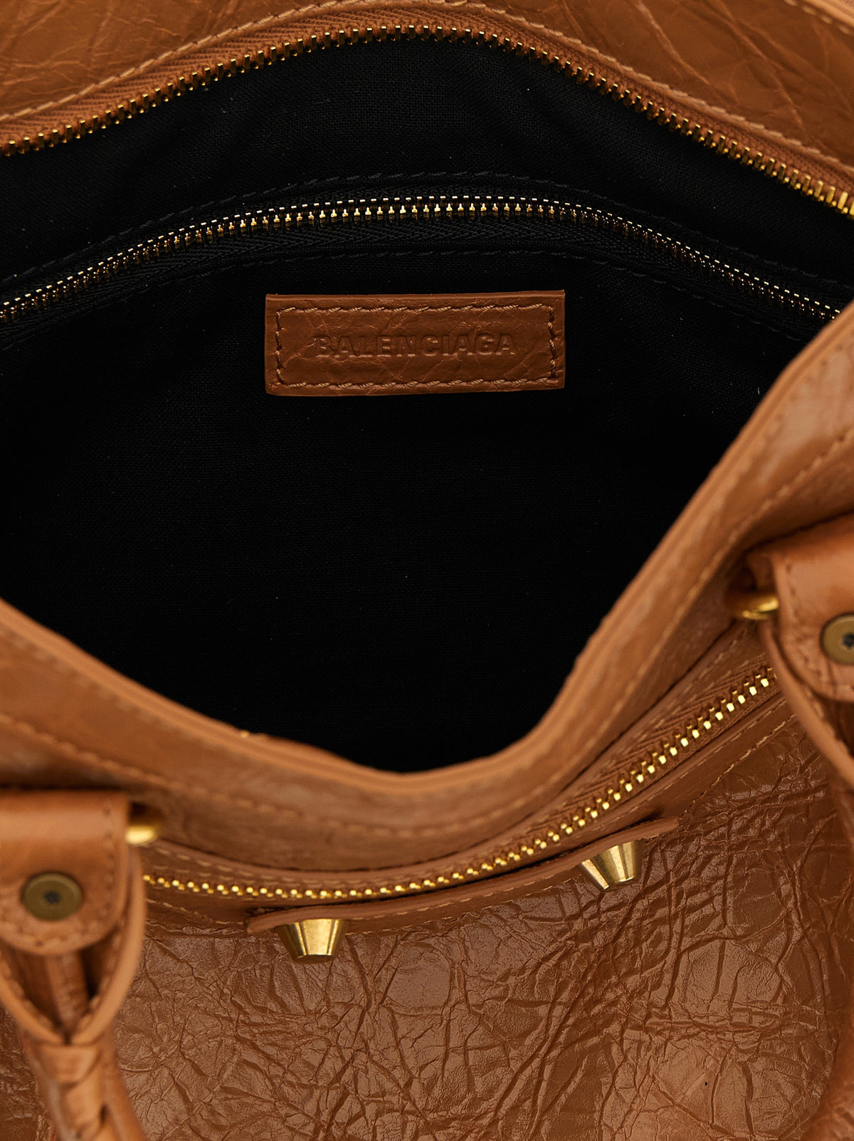 Sac à main Balenciaga en cuir d'agneau marron