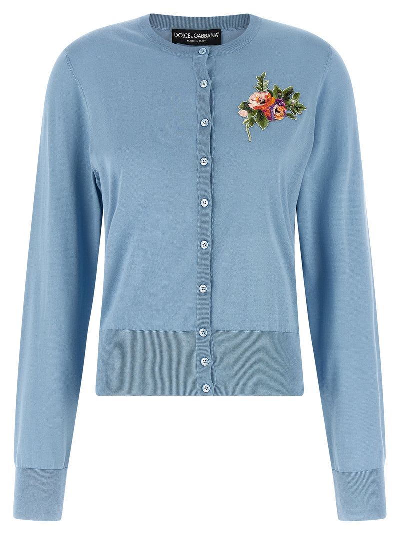 Dolce & Gabbana Blue Silk Cardigan for Women