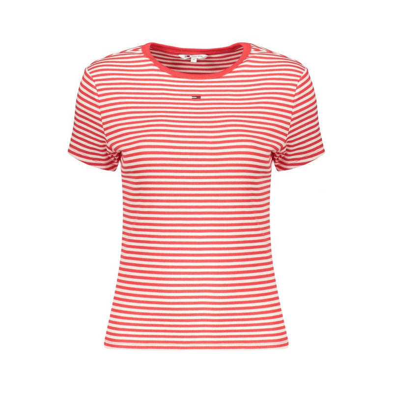 Tommy Hilfiger Red Cotton Women's T-Shirt - Stylish & Sustainable