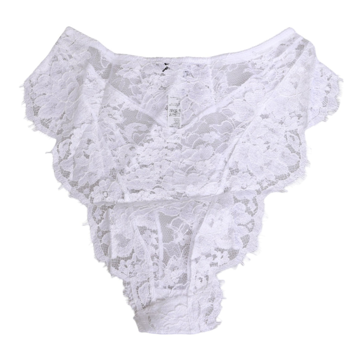 Dolce & Gabbana White Floral Lace Low Rise Panty Underwear