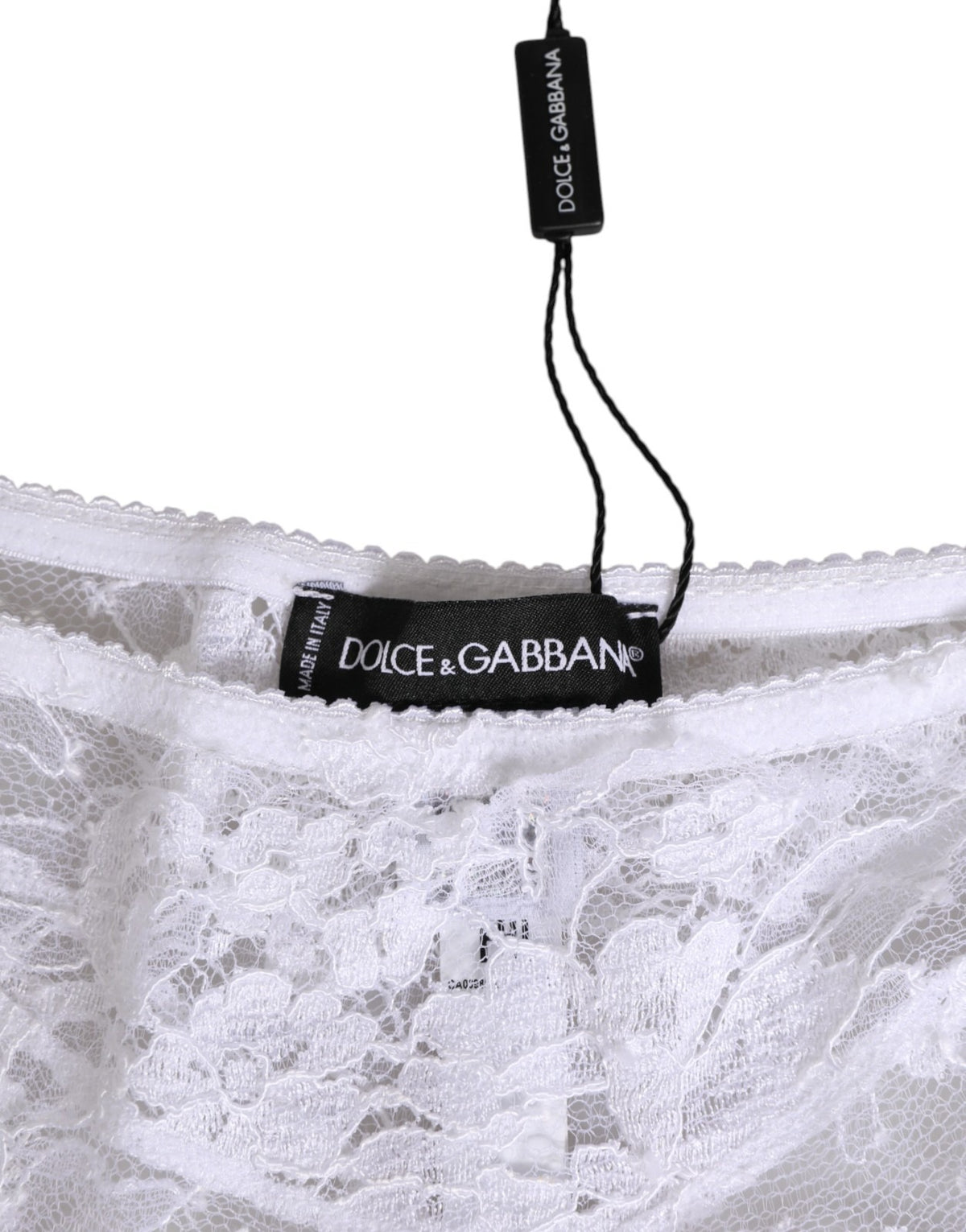 Dolce & Gabbana White Floral Lace Low Rise Panty Underwear
