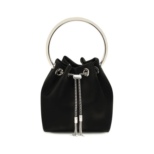 Jimmy Choo Bon Bon Black Silk Bucket Bag - Elegant Luxury
