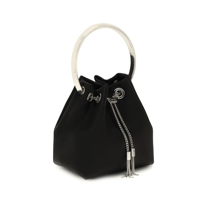 Jimmy Choo Bon Bon Black Silk Bucket Bag - Élégance et Luxe