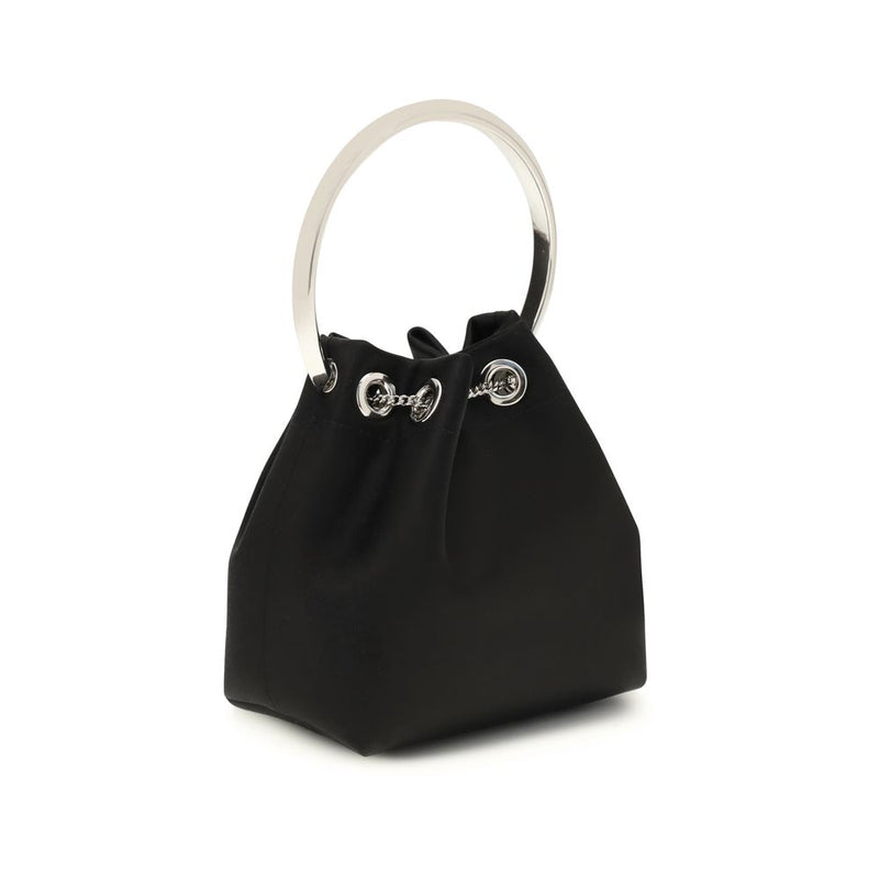 Jimmy Choo Bon Bon Black Silk Bucket Bag - Élégance et Luxe