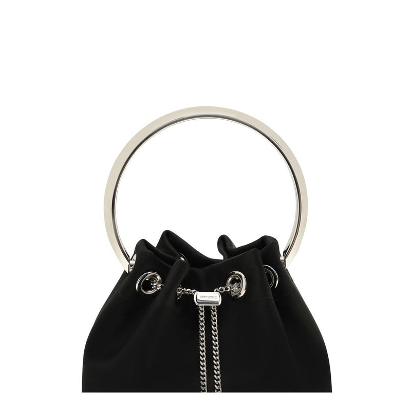 Jimmy Choo Bon Bon Black Silk Bucket Bag - Élégance et Luxe