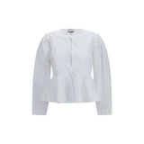 Ganni White Cotton Blouse