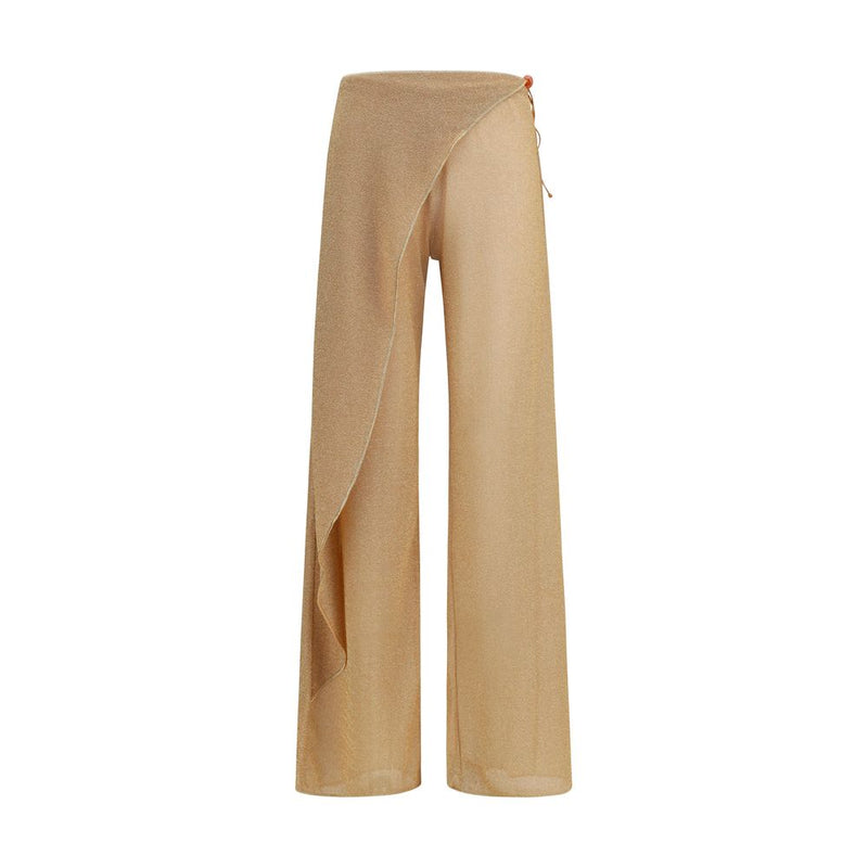 Oséree Lumière Gold Polyamide Casual Pants for Women
