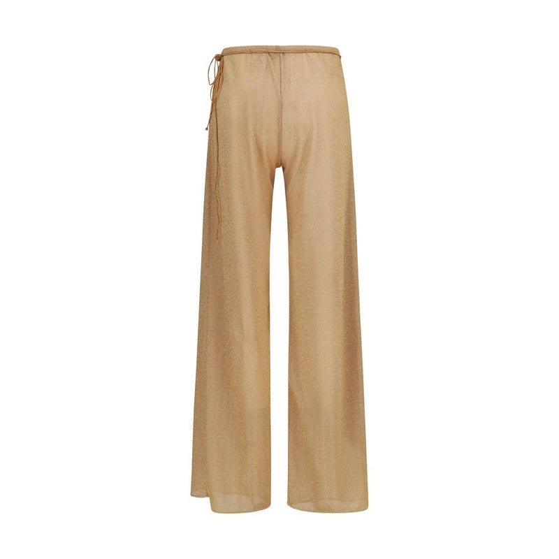 Oséree Lumière Gold Polyamide Casual Pants for Women