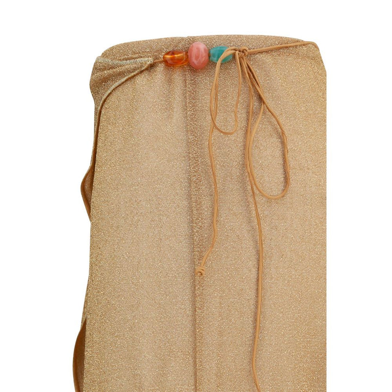 Oséree Lumière Gold Polyamide Casual Pants for Women