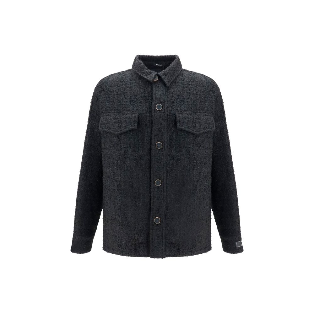 Balmain Black Cotton Shell Jacket - Oversized Design
