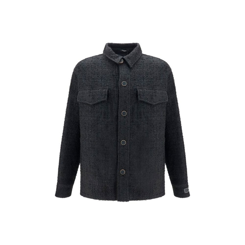 Balmain Black Cotton Shell Jacket - Oversized Design