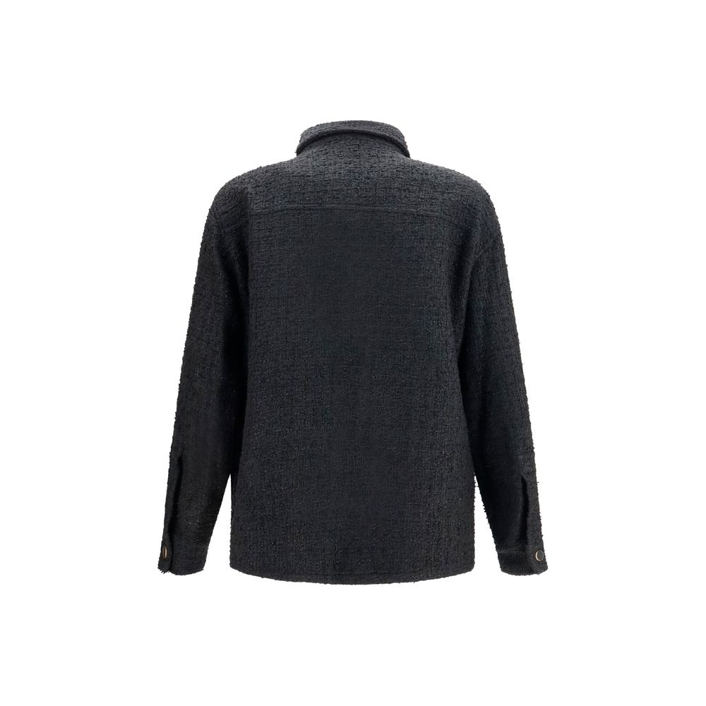 Balmain Black Cotton Shell Jacket - Oversized Design